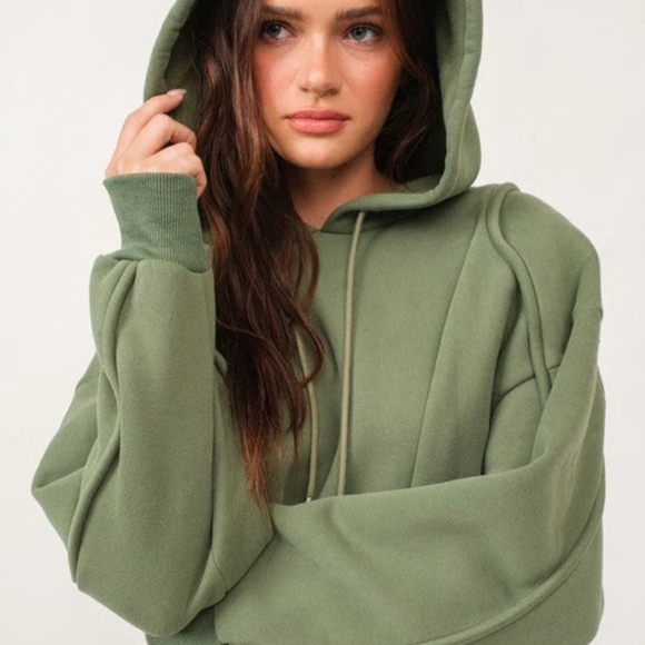 NWT Papermoon Olive Women's Hoodie - Picture 6 of 10